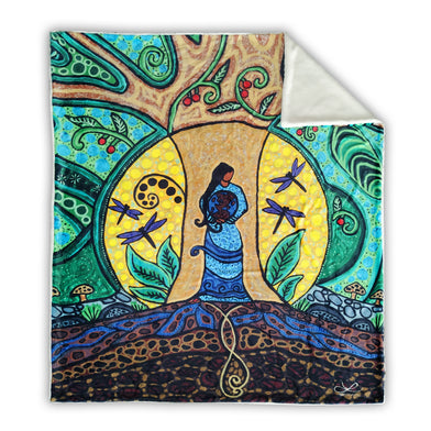 STRONG EARTH WOMAN THROW BLANKET
