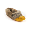 Tan Tänionnieha' (rabbit) Tan Women's suede and rabbit fur moccasin