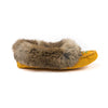 Tan Tänionnieha' (rabbit) Tan Women's suede and rabbit fur moccasin