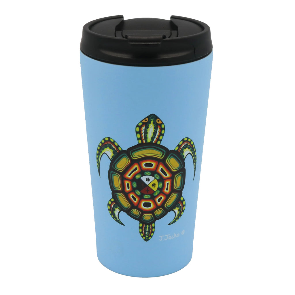 TRAVEL MUG - MEDICINE TURTLE by JAMES JACKO