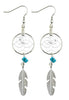DREAM CATCHER EARRINGS WITH FEATHER