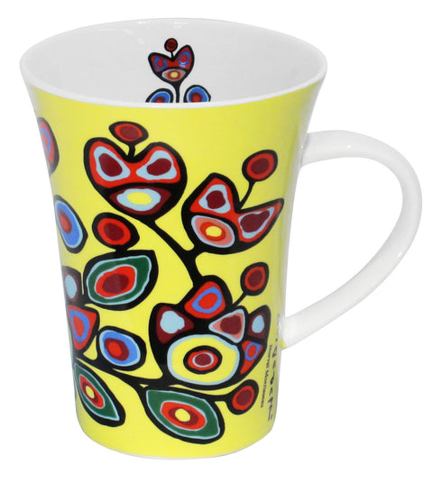 MUG - NORVAL MORRISSEAU 'FLORAL ON YELLOW"