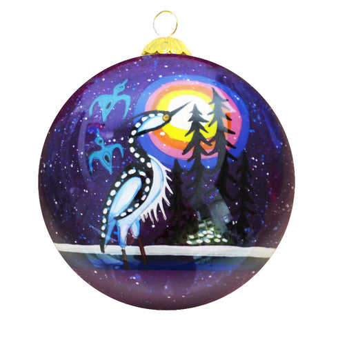 CRANE GLASS ORNAMENT