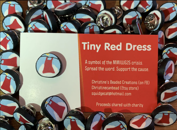 TINY RED DRESS PINS