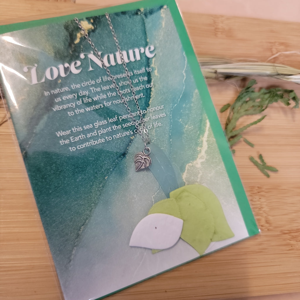 GREETING CARD - LOVE NATURE (AQUA SEAGLASS)