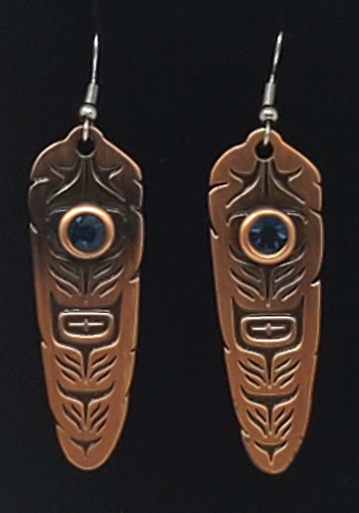 SACRED FEATHER EARRINGS (MIDNIGHT BLUE)