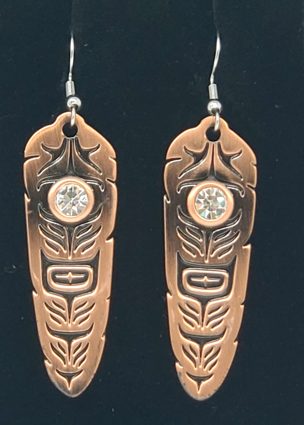 SACRED FEATHER EARRINGS (DIAMOND)