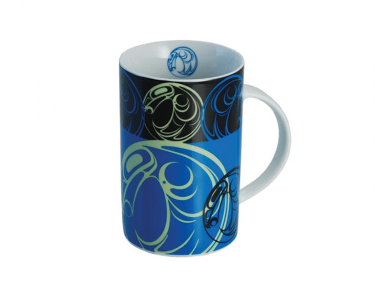 CONNIE DICKENS RAVEN PORCELAIN MUG - TURQUOISE