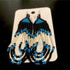 BEADED DANGLE QUILL EARRINGS